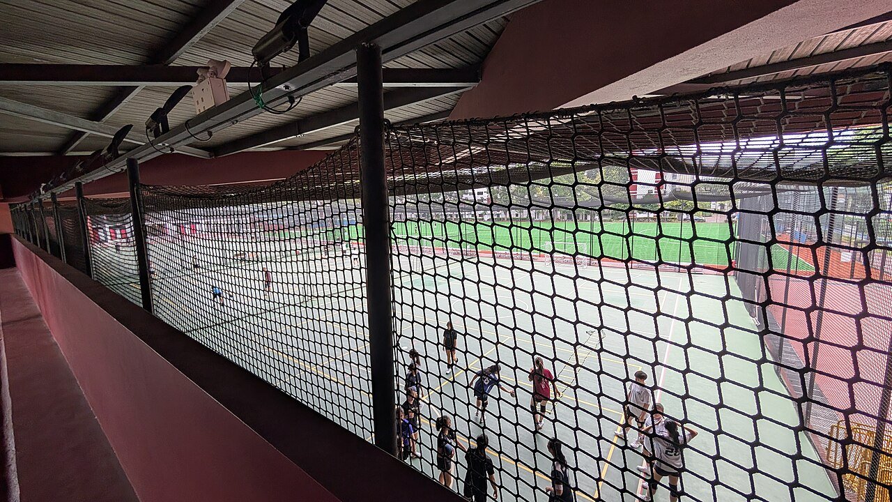 Converted pickleball courts at a public sports centre in Singapore.