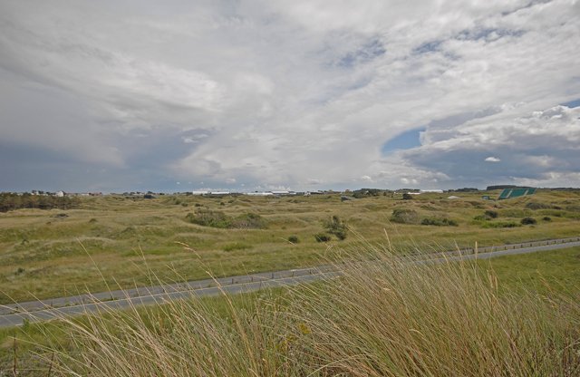 Royal Birkdale Golf Club viewed from the coastal dunes.