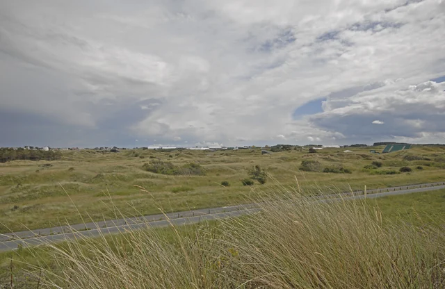 Royal Birkdale Golf Club viewed from the coastal dunes.