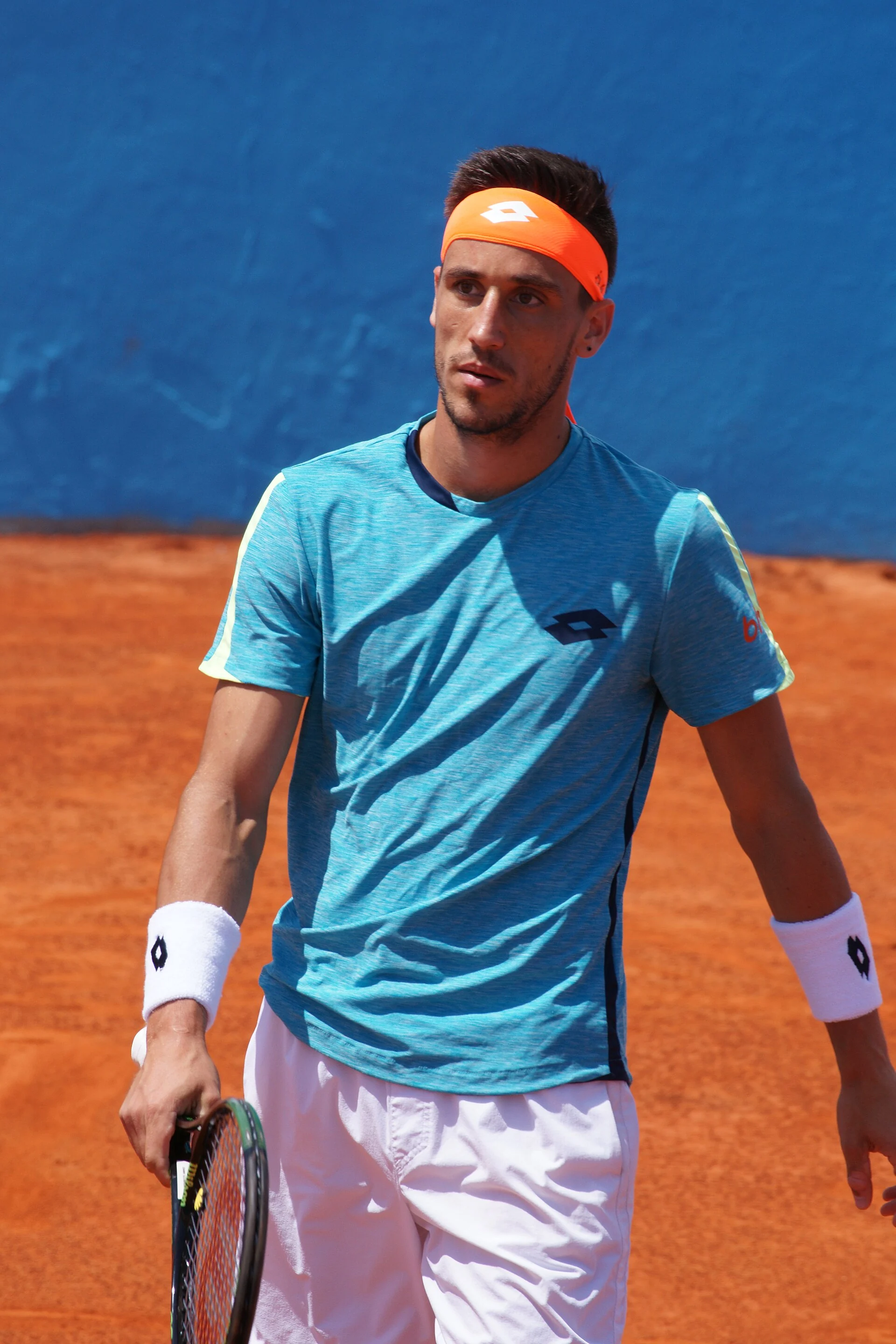 Damir Dzumhur prepares to return a shot during an ATP match.