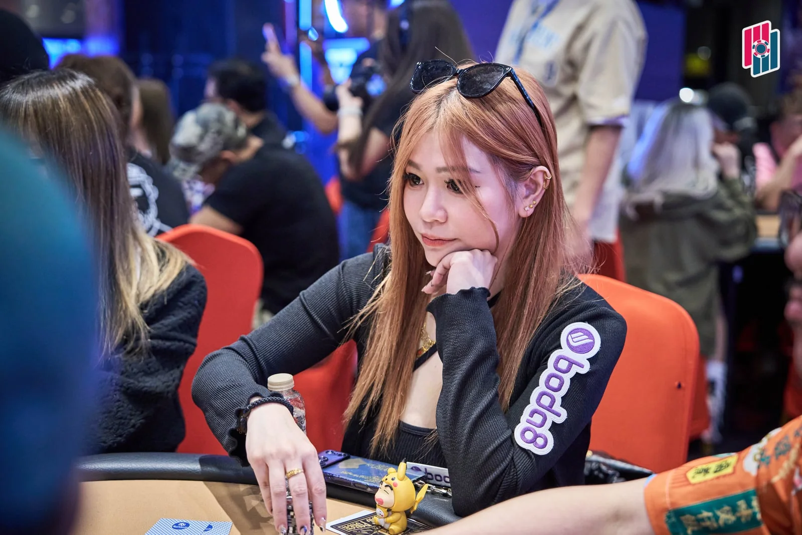 Aw Ee Ling focused during play at Poker Dream 26.